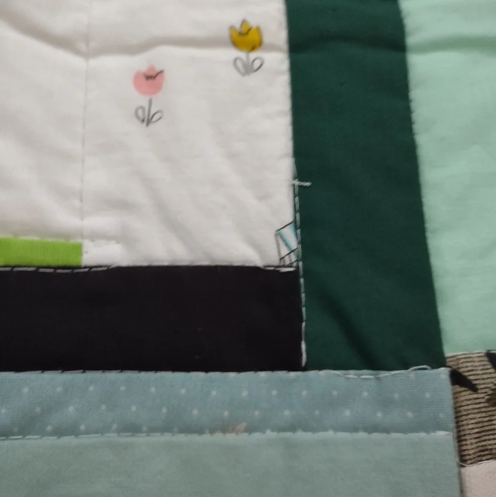 Quilt Patchwork Various Shapes Colors Handmade